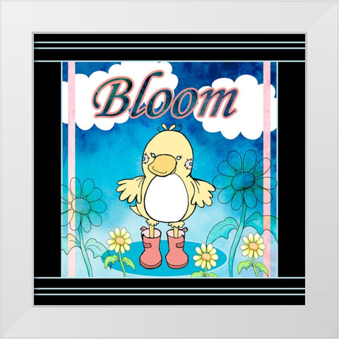 Bloom White Modern Wood Framed Art Print by Wade, Valarie