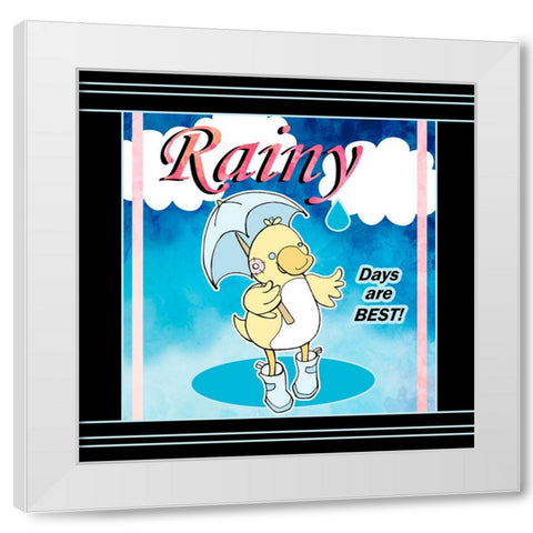 Rainy Days White Modern Wood Framed Art Print by Wade, Valarie