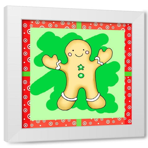 Gingerbread Cookie White Modern Wood Framed Art Print by Wade, Valarie