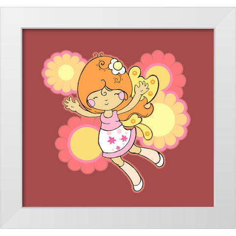 Flying Fairy White Modern Wood Framed Art Print by Wade, Valarie