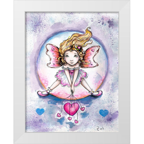 Holding Hearts White Modern Wood Framed Art Print by Wade, Valarie