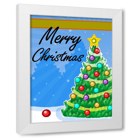 Christmas Tree White Modern Wood Framed Art Print by Wade, Valarie