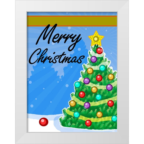 Christmas Tree White Modern Wood Framed Art Print by Wade, Valarie