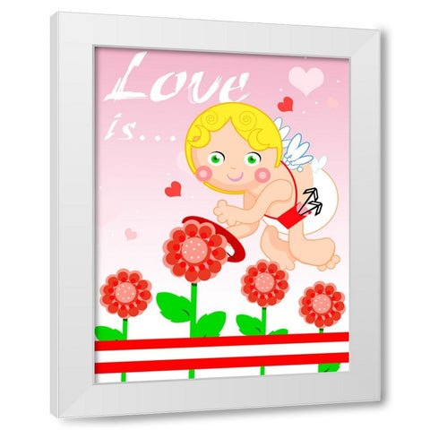 Love Is White Modern Wood Framed Art Print by Wade, Valarie