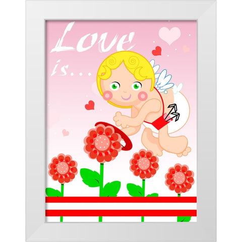 Love Is White Modern Wood Framed Art Print by Wade, Valarie