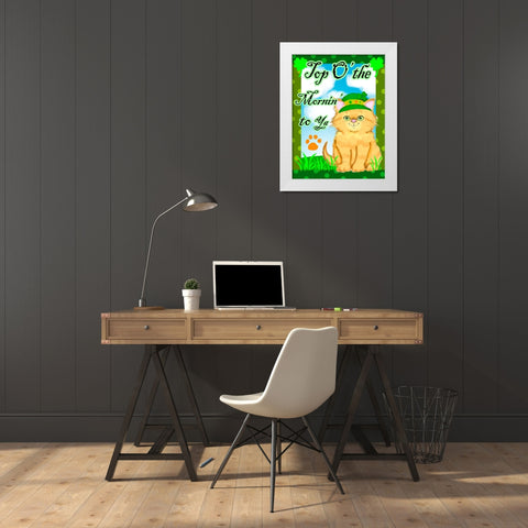 Top o The Mornin White Modern Wood Framed Art Print by Wade, Valarie