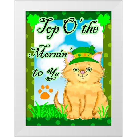 Top o The Mornin White Modern Wood Framed Art Print by Wade, Valarie