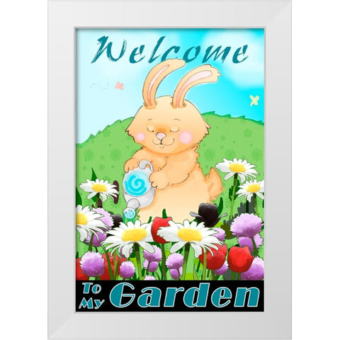 Watering Can White Modern Wood Framed Art Print by Wade, Valarie