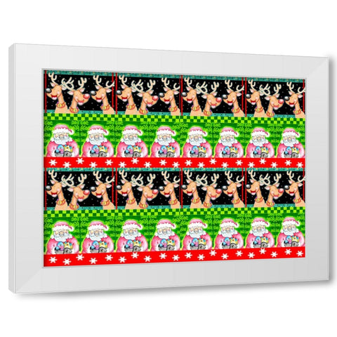 Christmas Pattern 1 White Modern Wood Framed Art Print by Wade, Valarie