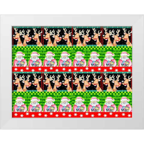 Christmas Pattern 1 White Modern Wood Framed Art Print by Wade, Valarie