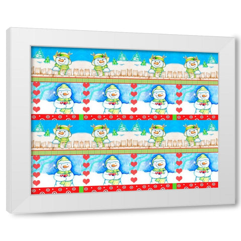 Christmas Pattern 2 White Modern Wood Framed Art Print by Wade, Valarie