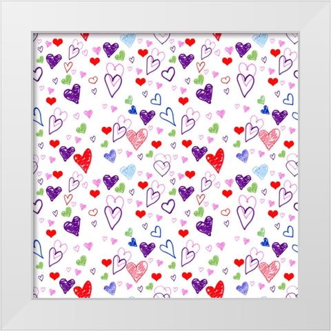 Hearts 1 White Modern Wood Framed Art Print by Wade, Valarie