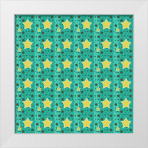Stars 1 White Modern Wood Framed Art Print by Wade, Valarie