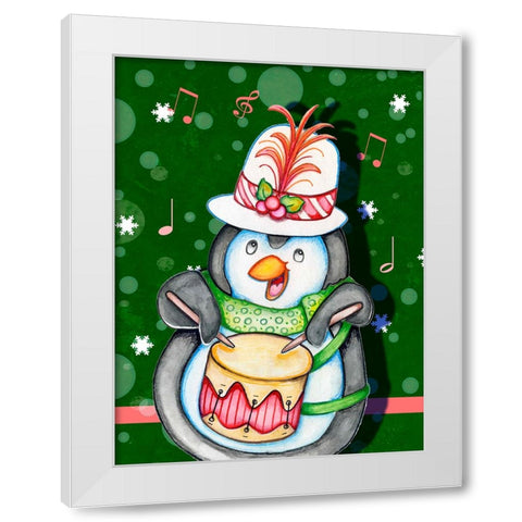 Penguin Drum White Modern Wood Framed Art Print by Wade, Valarie