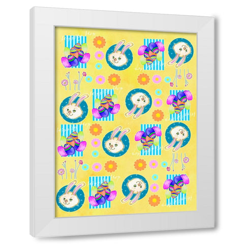 Easter Pattern 1 White Modern Wood Framed Art Print by Wade, Valarie