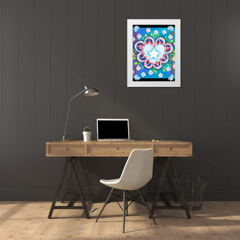 Patriotic Heart White Modern Wood Framed Art Print by Wade, Valarie