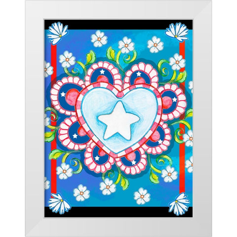 Patriotic Heart White Modern Wood Framed Art Print by Wade, Valarie