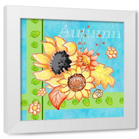 Autumn White Modern Wood Framed Art Print by Wade, Valarie