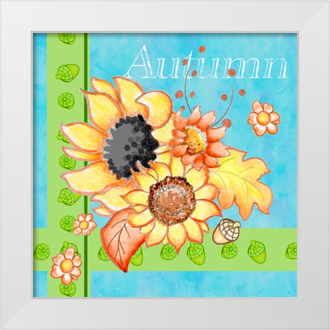 Autumn White Modern Wood Framed Art Print by Wade, Valarie