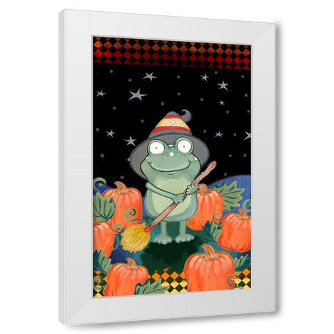 In The Pumpkin Patch White Modern Wood Framed Art Print by Wade, Valarie