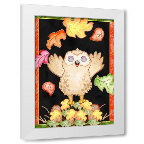 Leaf Pile White Modern Wood Framed Art Print by Wade, Valarie