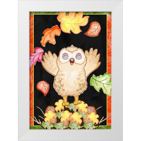 Leaf Pile White Modern Wood Framed Art Print by Wade, Valarie