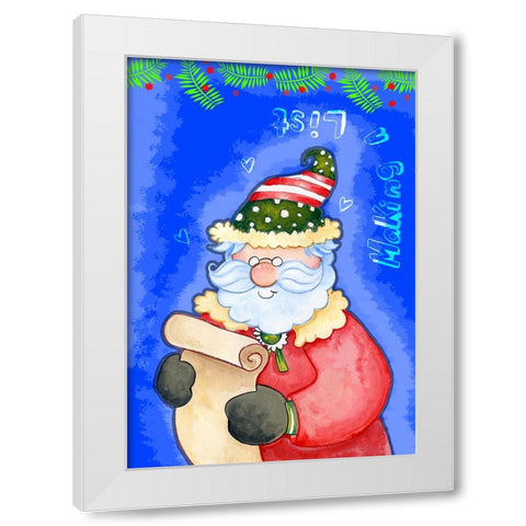 Making A List White Modern Wood Framed Art Print by Wade, Valarie