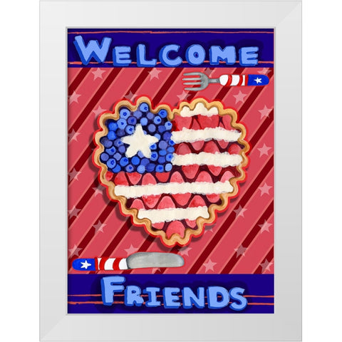 Patriotic Pie White Modern Wood Framed Art Print by Wade, Valarie