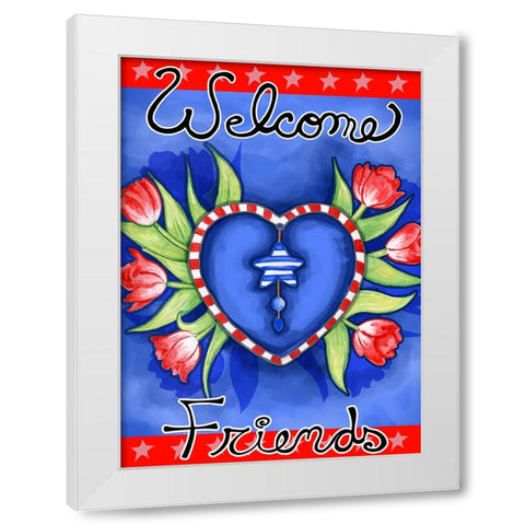 Poppy Heart White Modern Wood Framed Art Print by Wade, Valarie