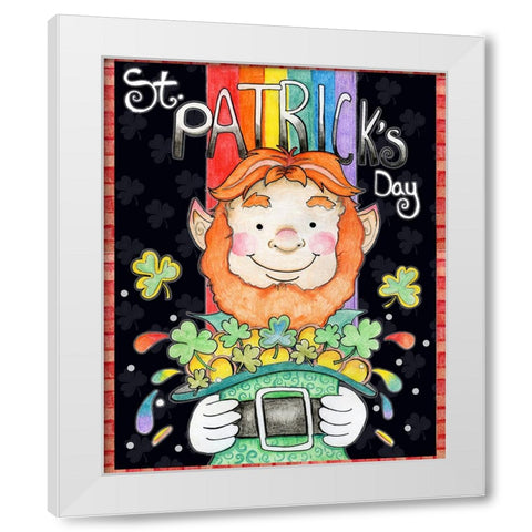 St. Patricks Day White Modern Wood Framed Art Print by Wade, Valarie