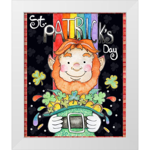 St. Patricks Day White Modern Wood Framed Art Print by Wade, Valarie