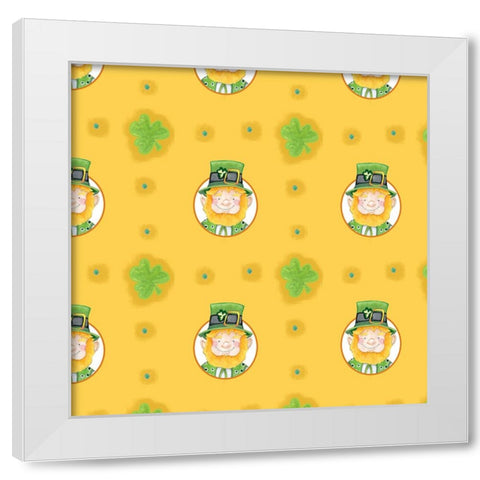 Leprechaun White Modern Wood Framed Art Print by Wade, Valarie