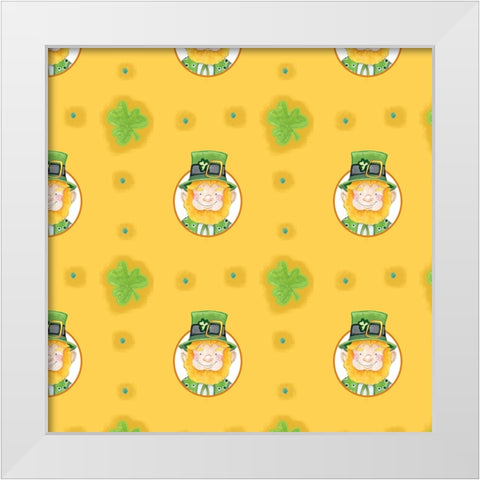 Leprechaun White Modern Wood Framed Art Print by Wade, Valarie