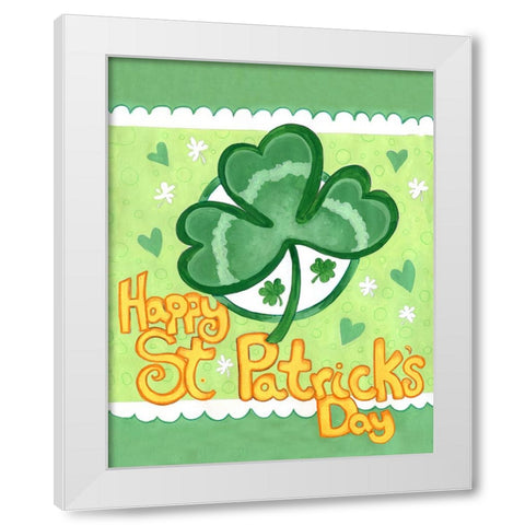 Shamrock White Modern Wood Framed Art Print by Wade, Valarie