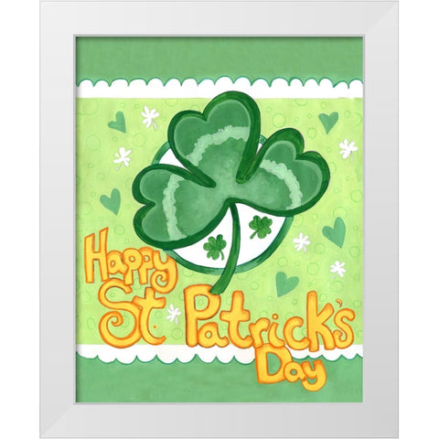 Shamrock White Modern Wood Framed Art Print by Wade, Valarie