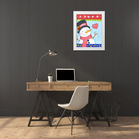 I Love Winter White Modern Wood Framed Art Print by Wade, Valarie