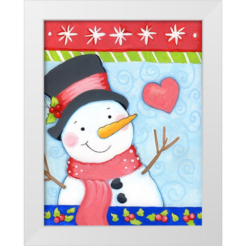 I Love Winter White Modern Wood Framed Art Print by Wade, Valarie