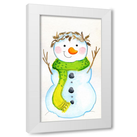 Green Scarf White Modern Wood Framed Art Print by Wade, Valarie