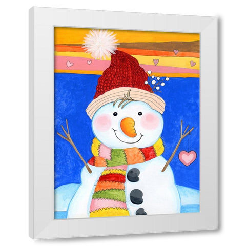 Love Keeps Me Warm White Modern Wood Framed Art Print by Wade, Valarie