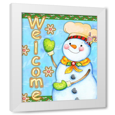 Cookie Welcome White Modern Wood Framed Art Print by Wade, Valarie