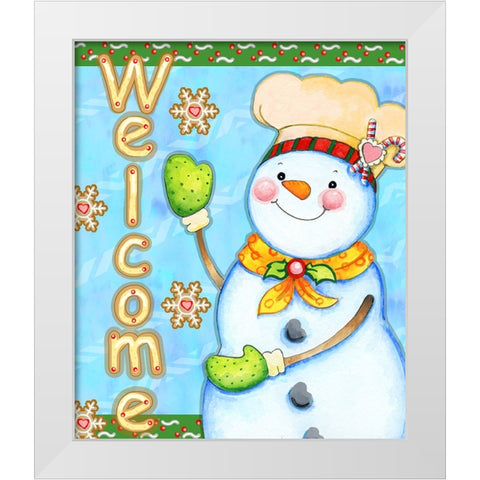 Cookie Welcome White Modern Wood Framed Art Print by Wade, Valarie