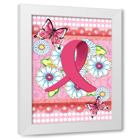Think Pink White Modern Wood Framed Art Print by Wade, Valarie