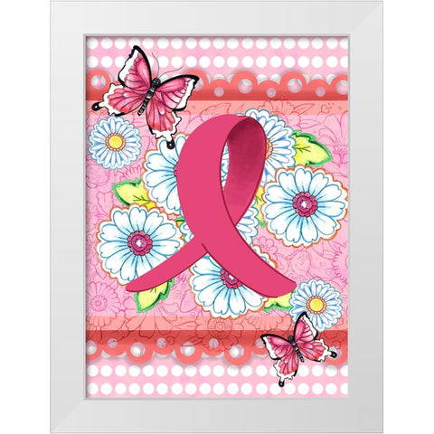 Think Pink White Modern Wood Framed Art Print by Wade, Valarie