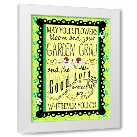 Irish Garden White Modern Wood Framed Art Print by Wade, Valarie