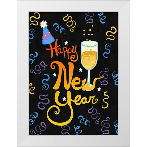 Champagne Party White Modern Wood Framed Art Print by Wade, Valarie