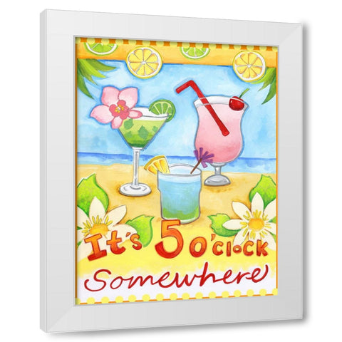 Tropical Paradise White Modern Wood Framed Art Print by Wade, Valarie