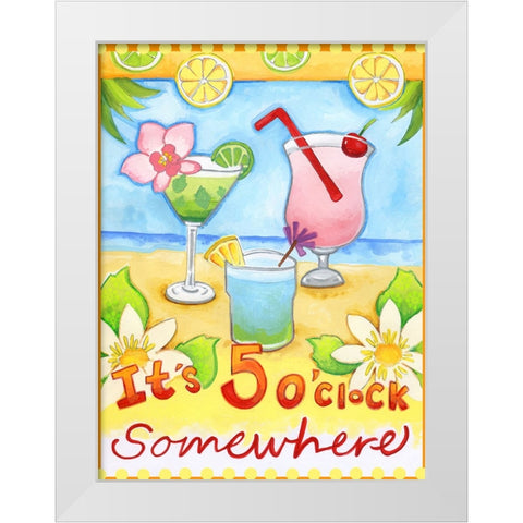 Tropical Paradise White Modern Wood Framed Art Print by Wade, Valarie