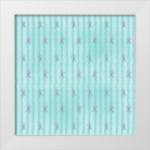 Buterfly Blues White Modern Wood Framed Art Print by Wade, Valarie