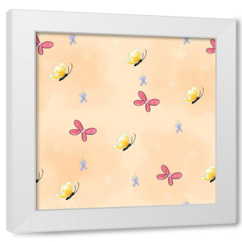 Butterflies White Modern Wood Framed Art Print by Wade, Valarie