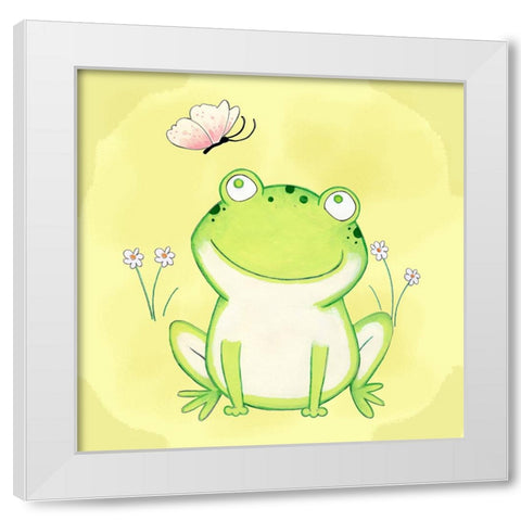 Flutter Friend White Modern Wood Framed Art Print by Wade, Valarie